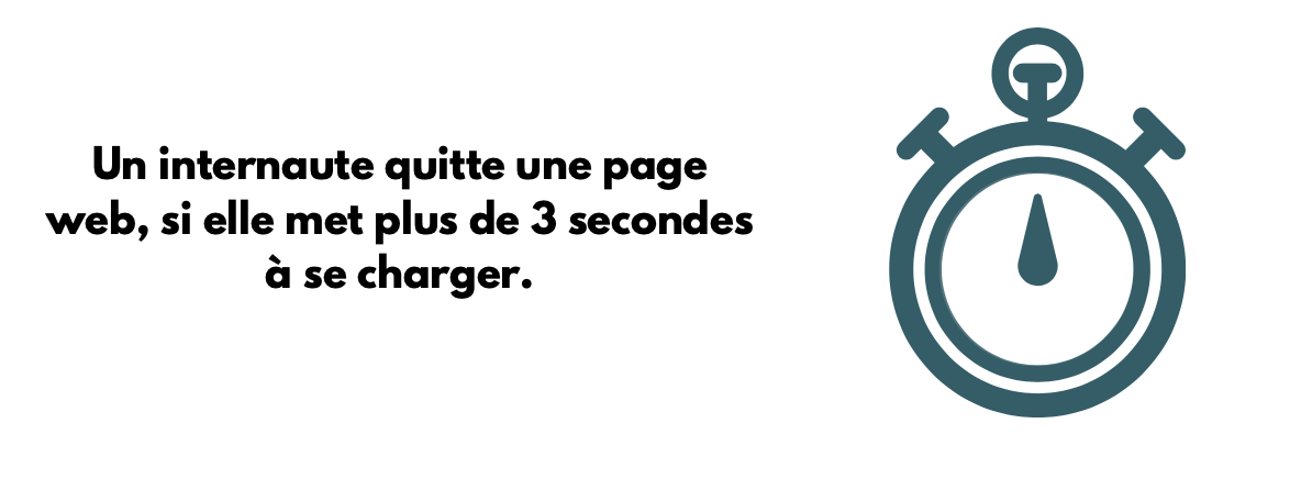 Travailler la vitesse de chargement de son site Dessin de chronomètre / un internaute quitte une page en 3 secondes