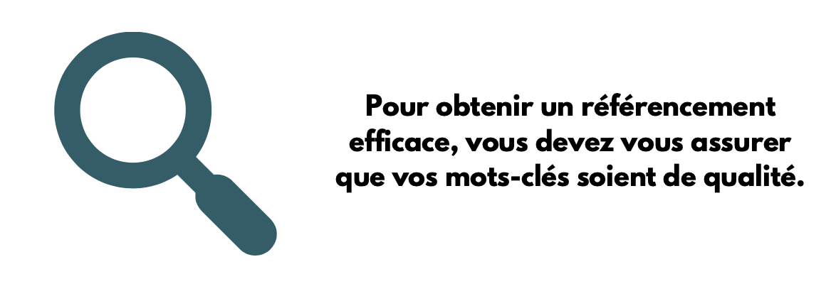 Analyser les mots clé de son secteur Dessin de loupe / L'importance de la qualité des mots clés